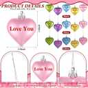Geosar 30 Pack Conversation Heart Ornaments Valentines Day Decorations, Glitter Matte Heart Shaped Hanging Baubles for Christmas Tree Wedding Home Decor (Gold,Blue,Pink,Green,Purple)