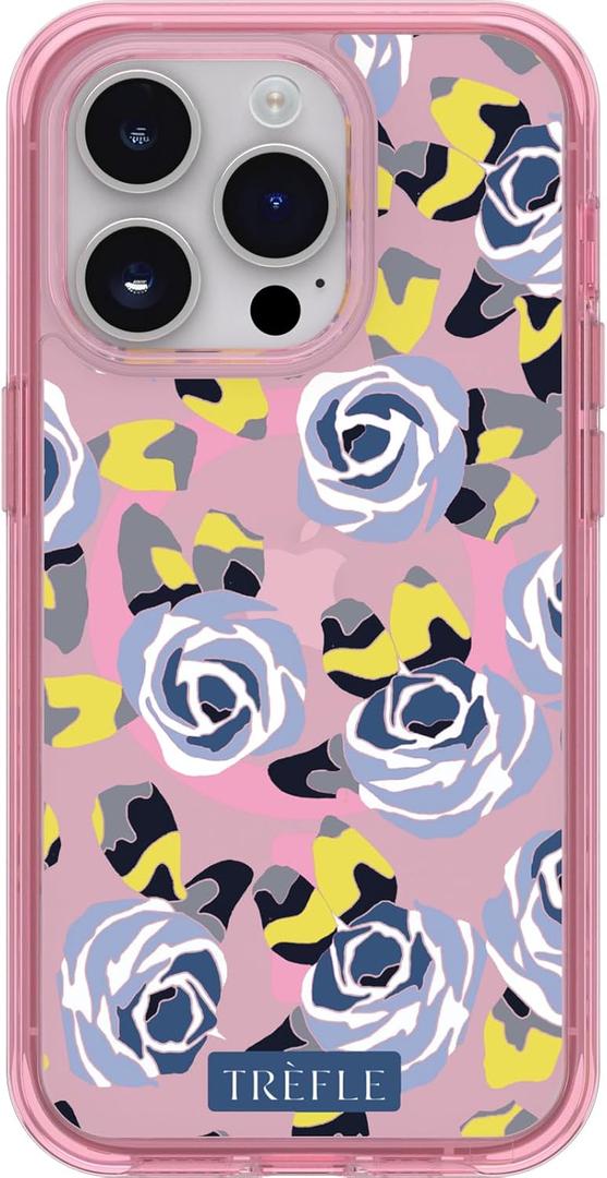 OtterBox iPhone 14 Pro Symmetry Series+ Case - Cruller Print (Pink), Ultra-Sleek, Snaps to MagSafe, Raised Edges Protect Camera & Screen