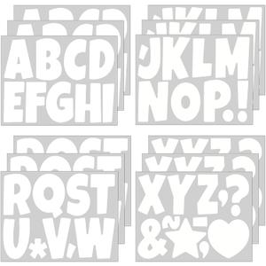 117 Pcs Bulletin Board Letters Large Letter Stickers 4 Inch Self Adhesive Vinyl Waterproof Alphabet Stickers for Poster Board Letters Mailbox Classroom School Home Decor (12, White)