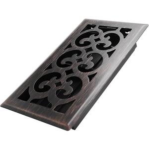 4x8 Inches Heavy Duty Walkable Floor Register Easy Adjust Air Supply Lever Floor Vents - Charlotte Design - Vent Cover for Home Floor - Oil Rubbed Bronze