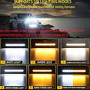 23 inch144W Amber&White 6Mode LED Light Bar  DualRow Spot&Flood Combo, 15000LM IP68 Waterproof Strobe/Fog OffRoad Light for Truck, Jeep, UTV, ATV, Boat, 12V(Without Wiring Harness)