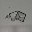 JUXYES Set of 2 Mini Brass Wall Hanging Photo Frame, Square Glass Hanging Picture Artwork Display Frame, Double Glass Floating Frame Style Gallery Wall Frame for Picture, Pressed Flower, Black