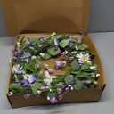 22 Inches Summer Wreath Rustic Summer Wreaths for Front Door Spring Flower Wreath Farmhouse Spring Floral Wreaths with Blue Phalaenopsis Orchid for Window Wall Porch Indoor Decoration (White Blue 1)