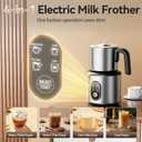 Milk Frother and Steamer with Heating Function - 4-in-1 Automatic Hot & Cold Milk Frother and Warmer, 24Oz/700ML Detachable Stainless Steel Jug with Transparent Lid