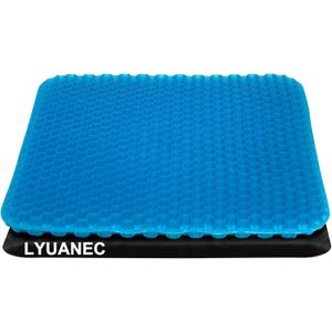 Gel Seat Cushion for Long Sitting - 20" x 20" x 1.8" (Extra ThickSoft) Gel Cushion for People Over 140 lbs, Pressure Relief Cushion for Office Chair, Egg Cushions for Wheelchair, Gel Pad for Car (Jumbo Size Blue Gel)