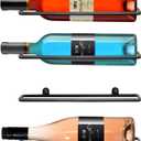 FLstudio Wall Mounted Wine Rack: Wall Mount Wine Rack  Holds 4 Bottles  Black Metal Hanging Wall Wine Bottle Holder Organizer for Kitchen, Bar, Wine Cellar, Home Storage