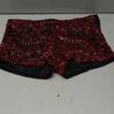 Floerns Women's Sequin Cheetah Print Rave Outfits Y2k Mini Micro Shorts (Large, Red)