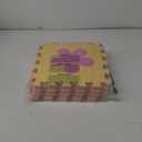 Coolcandy Baby Play Mat Without Fence, 9Pcs Interlocking Puzzle Floor Mat, 0.4" Thick Non-Toxic EVA Foam Play Mat, for Infants & Toddlers 3-36 Months, Soft Puzzle Tiles for Play Areas (Pink Flowers)