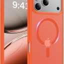 Magnetic for iPhone 17 Pro Max Case, [Anti-Slip] [Military-Grade Drop Protection] [Camera Protection] Skin-Friendly Slim Matte Shockproof Protective Case for iPhone 17 Pro Max, Orange
