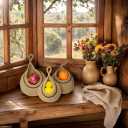 Hanging Storage Basket - 3 Pcs Hanging Fruit Baskets for Kitchen Boho Woven Wall Baskets for Restaurant Wall Home Organizing Fruits Vegetable Potato Kitchen Storage(Brown)