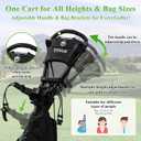Tivor 3 Wheel Golf Push Cart, Lightweight Push Cart Golf One-Click Folding, Adjustable Height Pushcart for Golf Bags, Compact Design for Ladies, Junior Golfers