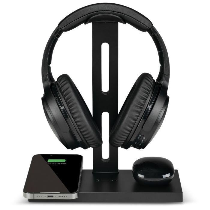 Deskmate 5-in-1 Headphone Stand & Wireless Charger IAQST303B Black