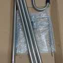 Ihomepark Shepherds Hook for Outdoor, 62 Inch Tall & 5/8 Inch Diameter Stainless Steel Heavy Duty Poles to Hang Outdoor Lights with 5 Prongs Base, Suitable for Bird Feeders or Wedding Decors(1pack) (Silver)