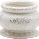 4 Inches White Ceramic Incense Small Burner Pot for for Meditation, Prayer & Yoga for Praying Buddha Tibetan Buddhist Altar Incense Censer