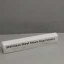 2PCS Kitchen Stove Counter Gap Covers, Stainless Steel Stove Gap Guard, Cooktop Trim Kit, Stove Gap Guards, Oven Gap Filler, Heat Resistant & Effectively Protect Stove Gap Filler(13.8"-27.5" Black)