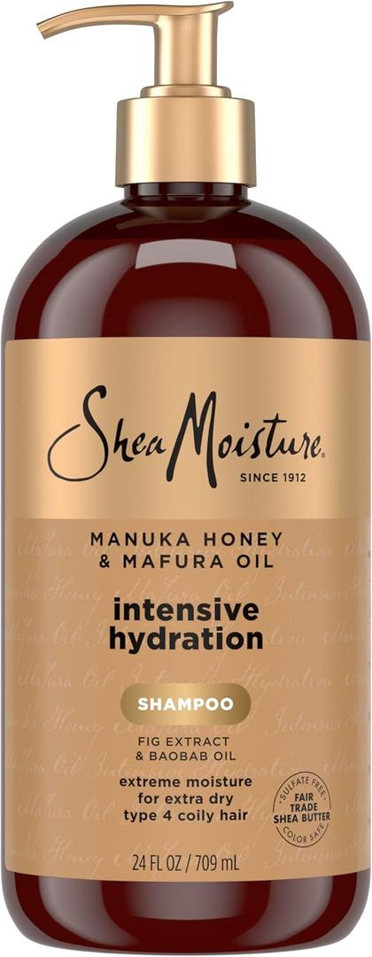 SheaMoisture Intensive Hydration Shampoo Manuka Honey & Mafura Oil, For Extra Dry, Damaged Hair, Sulfate-Free, 24 oz (24 Fl Oz (Pack of 1))