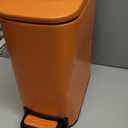 TIPGO Small Bathroom Trash Can with Lid Soft Close, 6 Liter / 1.6 Gallon Stainless Steel Garbage Can with Removable Inner Bucket, Step Pedal, Slim Trash Cans for Bedroom, Office, Kitchen (Orange)