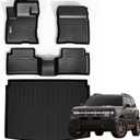 SANBAN-AXE Floor Mats & Trunk Mat for 2021-2024 2025 Ford Bronco Sport Only Fit Sport Version(Non Hybrid) TPE All Weather Protection 2 Rows Car Floor Liners with Cargo Liners Accessories