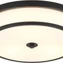 4 x 16 inch Flush Mount Ceiling Light, 3-Light Close to Ceiling Light Fixtures with Black Finish for Livingroom Bedroom Kitchen Diningroom(Black)