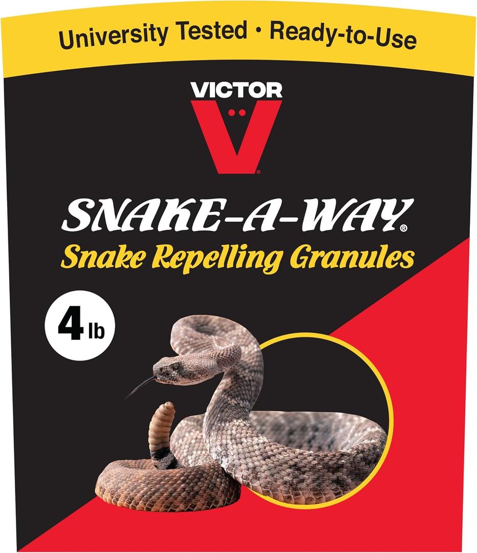 Victor VP364B Snake-A-Way Outdoor Snake Repelling Granules 4lbs, Snake Repellent for Yards, Use Against Poisonous & Non-Poisonous Species, Protects .5 Acres