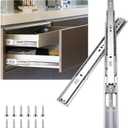 22 Inch Soft Close Drawer Slides for Kitchen Cabinets,Wardrobe Glides, Heavy Duty Side Mount Full Extension, 100 LB Ball Bearing Drawer Slides (6 Pairs) Silver