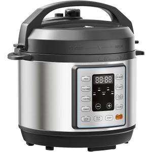 NEWBULIG 10-In-1 Electric Pressure Cooker, 3 Quart Multi Cooker for Rice, Stew and Steam, Small Programmable Stainless Steel Pot with Slow Cook Function and Ceramic Inner Pot