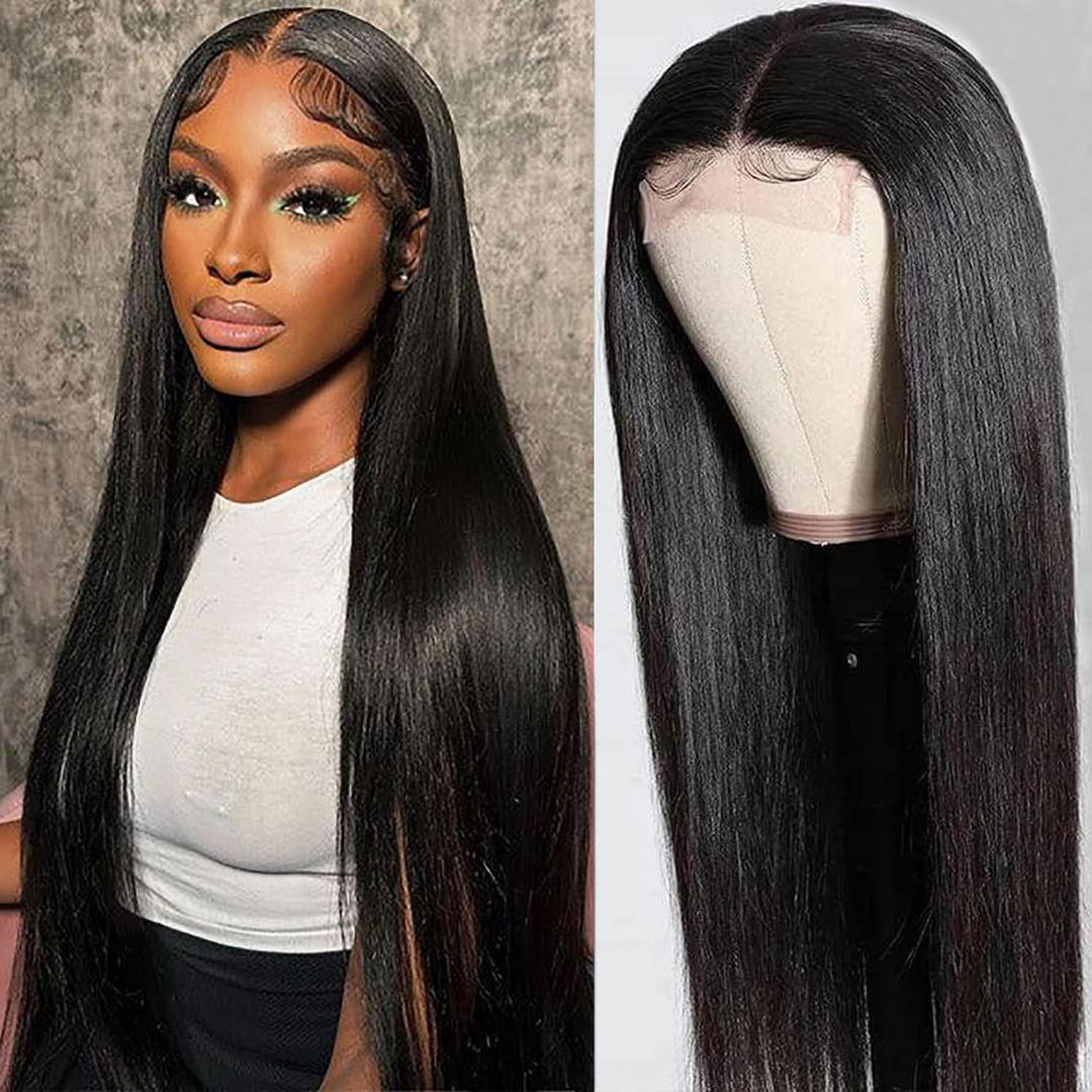 30 Inch Straight Lace Front Wigs Human Hair 4x4 Lace Closure Wigs for Black Women 200 Density Wear and Go Glueless Wigs Human Hair