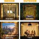 suddus Curtain Lights for Bedroom, 150 Led Hanging String Light Outdoor, Fairy Curtain Lights Indoor for Christmas, Dorm, Wall, Backdrop, Window, Wedding, Party, Birthday Decor, Warm White