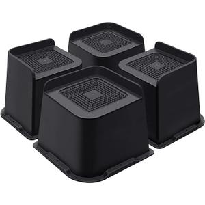 Bed Risers 4 Inch Heavy Duty, Furniture Risers for Bed Desk Table Sofa Couch，Oversized Bed Lifts Risers, Support up to 5000 Lbs(4 Pack Black)