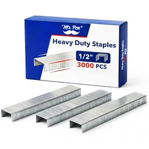 Mr. Pen- Heavy Duty Staples, 3000 pcs, 100 Sheet Capacity, 1/2-Inch Leg Length, Staples for Heavy Duty Staplers