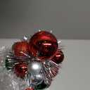 Meooeck 2 Pcs Christmas Ball Tree with Lights 16 Inch LED Fireplace Table Holiday Xmas Tree Decorations Tabletop Christmas Beach Decorations for Party (Red, Green, Silver)