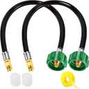 2Pack 15" RV Propane Hose with 1/4" Inverted Male Flare & Qcc1/Typel, Propane Hose-RV Propane Tank Hose,Camper Propane Hose for Dual Tank RV Regulators for BBQ/RV/Camping/Outdoor Cooking,350 PSI.