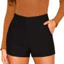Floerns Women's Casual High Waist Skinny Shorts with Pocket (Medium, A Black)