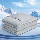 COHOME Cooling Comforter Queen/Full, Cooling Blanket for Hot Sleeper and Night Sweats, Cold Touch Fabric Absorbs Body Heat, Double-Sided Cool Design Soft Fluffy (Grey, (90"x90"))