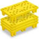4 Pcs Plastic Pallets for Basement Storage Nestable Moisture Waterproof Lightweight Floor Pallets with Breathable Grid for Indoor Outdoor Supermarket Warehouse (19.6 x 11.8 x 3.9 Inch,Yellow)