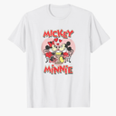 Disney Mickey Valentine's Day Mickey & Minnie Hearts T-Shirt, Color: White, Size Small
