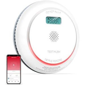 Pack 1 SITERWELL Smoke and Carbon Monoxide Detector, WiFi Smoke Detector Carbon Monoxide Detector with Display, Smart Smoke and Carbon Monoxide Detector Conforms to UL 217 & UL 2034 Standards, 