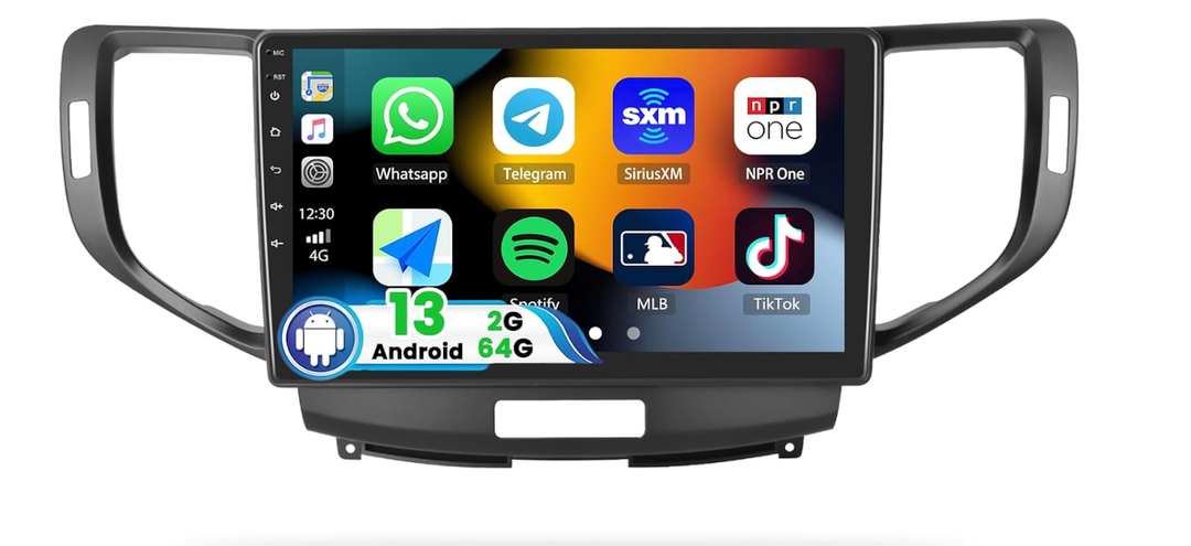 2G+64G Android Car Stereo Radio for Acura TSX 2009 2010 2011 2012 2013 2014, Wireless CarPlay Android Auto GPS Navigation Head Unit 9 Inch Touchscreen Bluetooth HiFi Audio WiFi SWC + Backup Camera Mic