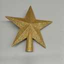 Livder 8 Inches Christmas Tree Top Crown Glitter Star Decoration (Golden)