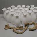 Ninehaoou 40 Pcs Plastic Bud Vases Bulk with Twine Ropes,White