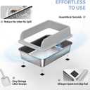 2 Pack Stainless Steel Cat Litter Box with Lid, Large Metal Litter Pan for Adult Cats, Multi-Cats, High Sides with Anti-Leakage Enclosure, Easy Cleaning, Non-Stick, Anti-Scratch,Include Scoop