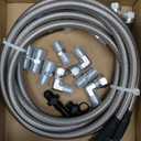 6AN 70" Transmission Fluid Oil Cooler Hose Line kit for GM Chevy Transmission 4L80E TH350 TH400 4L60E 700R4 200-4R TR6060 Ford AOD 4R100 4R70W and C5 Stainless Steel Braided PTFE Hose