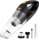 Handheld Vacuum Cordless with 2 Filters, Car Vacuum Cleaner High Power with Fast Charge Tech, Portable Rechargeable Mini Vacuum with Large-Capacity Battery, Orange, 14.3"X4.6"X4.0"