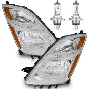 Vizotae Headlights Assembly for 2006-2009 Toyota Prius OEM Halogen Headlamp Replacement, High/Low Beam W/Bulbs, Driver & Passenger Side