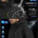 ASPO Men's Waterproof Ski Jacket Winter Warm Snow Coat Fleece lined Snowboard Hooded Mountain Windbreaker Raincoat Hiking (L)