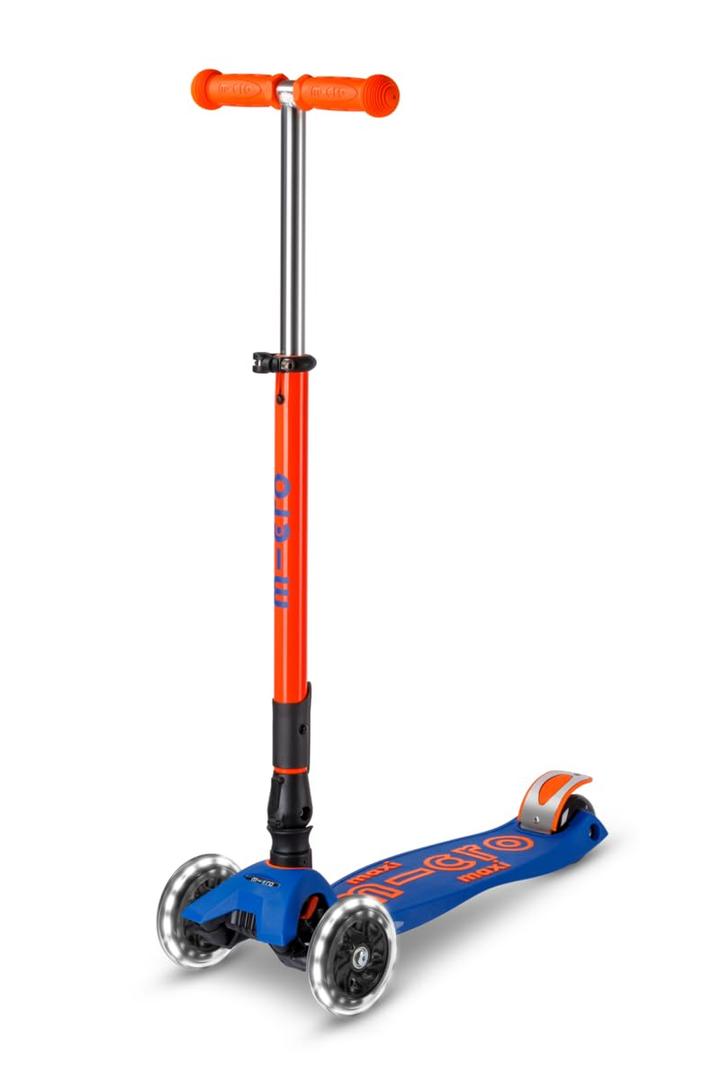 Micro Kickboard Maxi Foldable LED Kids Scooter, Ages 5-12, Up to 110lbs