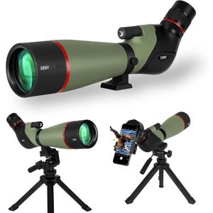 Gosky 20-60x80 Dual Focusing Spotting Scope with Tripod, Carrying Bag and Smartphone Adapter - BAK4 Angled Telescope - Waterproof Scope for Target Shooting Hunting Bird Watching Wildlife Scenery