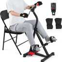 Adjustable Pedal Exerciser Bike for Seniors - Hand Arm Leg and Knee Therapy, Stroke Recovery, Portable Fitness Equipment for Total Body Workout - Great Gift for Elderly Rehab