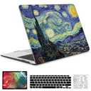 QCzyc Compatible with MacBook Air 13 Inch Case 2022, 2021-2018 A2337 M1 A1932 A2179 Durable Hard Plastic Shell Case &Keyboard Cover&Mac OS Keyboard Sticker (Van Gogh Starry Sky)