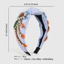 Yusier Baroque Rhinestone Crystal Headbands for Women Embroidered Hair Band Exquisite Hairband 5 Colors (Blue)